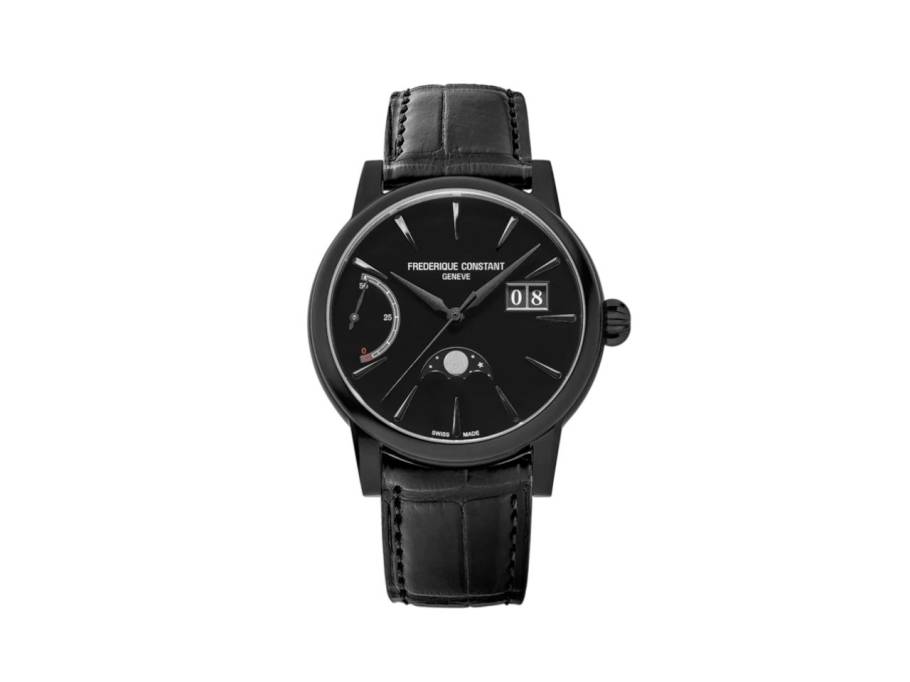 Manufacture Classic Power Reserve Big Date Automatik Edelstahl Schwarz-DLC 40mm schwarzes Zifferblatt schwarzes Lederband limitiert