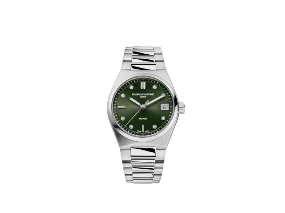 Highlife Ladies Quarz Edelstahl 31mm grünes Zifferblatt Metallband