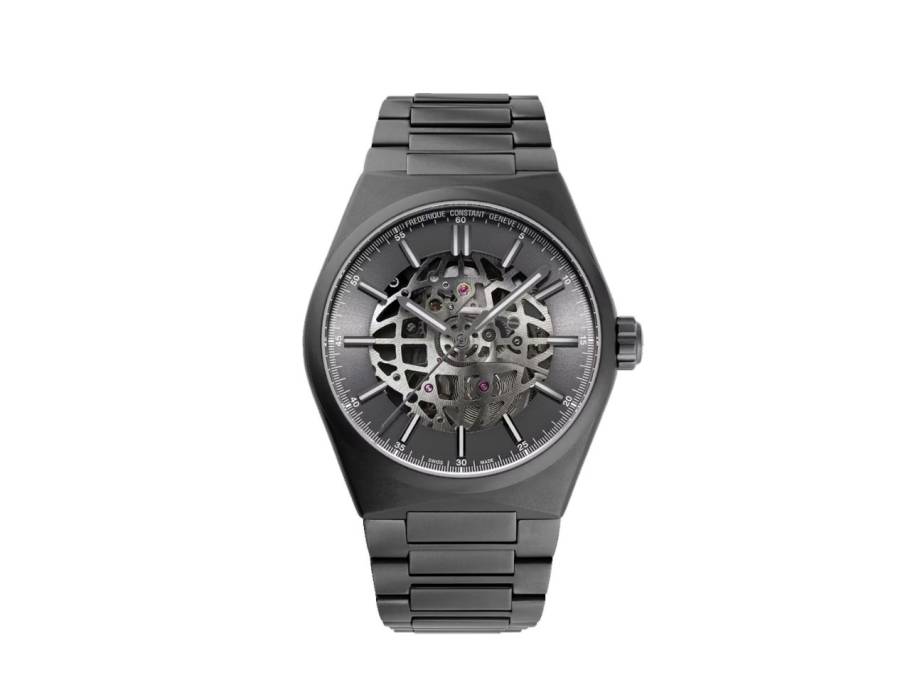 Highlife Skeleton Automatik Edelstahl 41mm skelettiertes Zifferblatt Metallband und Kautschukband
