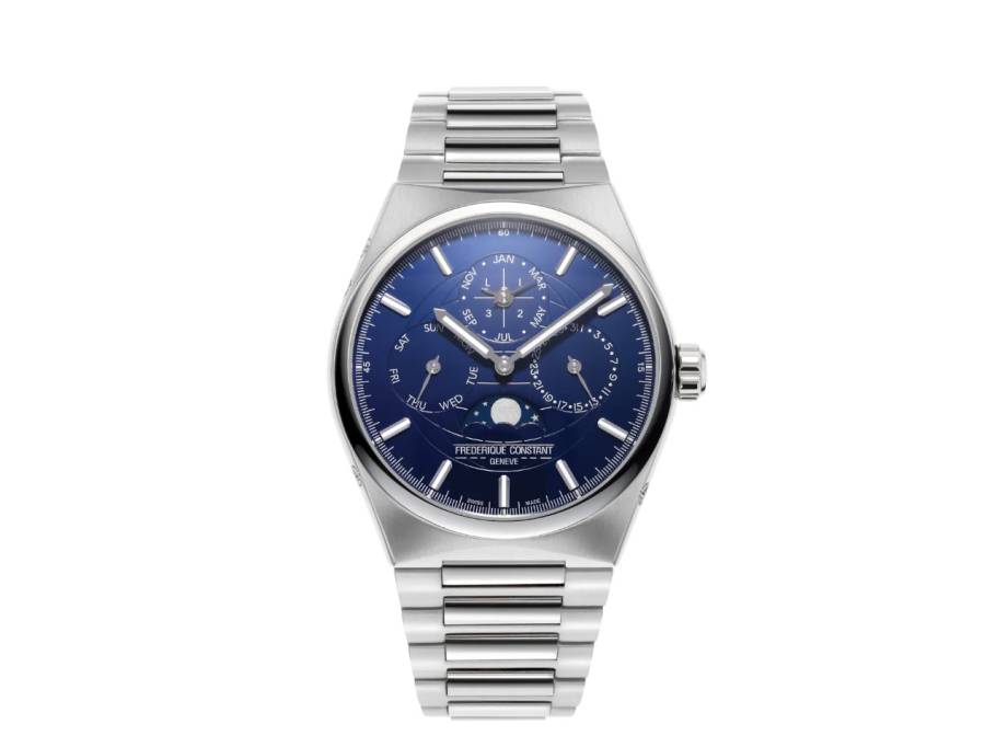 Highlife Perpetual Calendar Manufacture Automatik Edelstahl 41mm blaues Zifferblatt Metallband