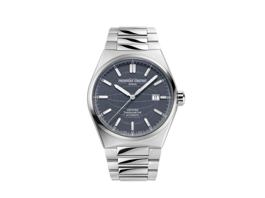 Highlife Automatic Chronometer Edelstahl 41mm graues Zifferblatt Metallband und Kautschukband