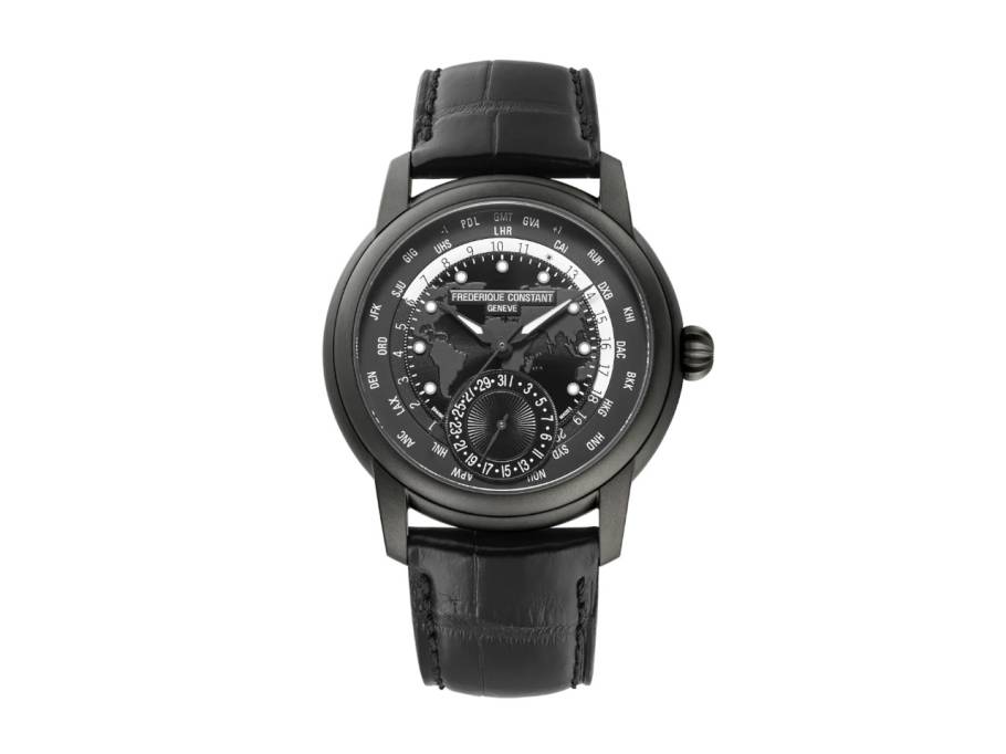 Classics Worldtimer GMT Manufacture Automatik Edelstahl Schwarz-PVD 42mm schwarzes Zifferblatt schwarzes Lederband Limited Edition