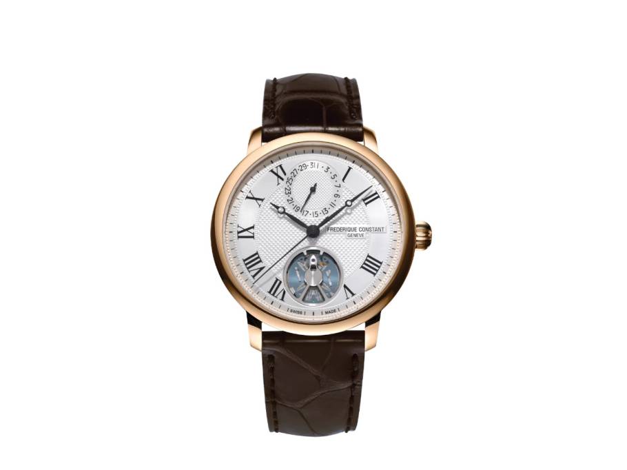 Slimline Monolithic Manufacture Automatik Roségold 40mm weißes Zifferblatt braunes Lederband limitierte Edition