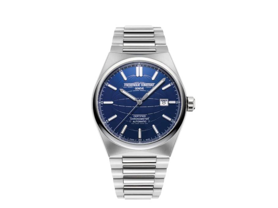 Highlife Automatic Chronometer Edelstahl 41mm blaues Zifferblatt Metallband und Kautschukband