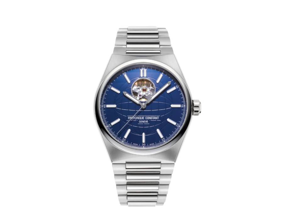 Highlife Heart Beat Automatic Chronometer Edelstahl 41mm blaues Zifferblatt Metallband und Kautschukband