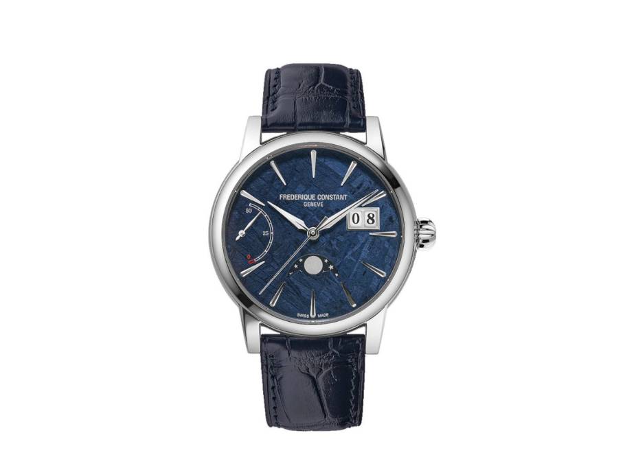 Manufacture Classic Power Reserve Big Date Limited Edition Automatik Platin 40mm blaues Zifferblatt blaues Lederband