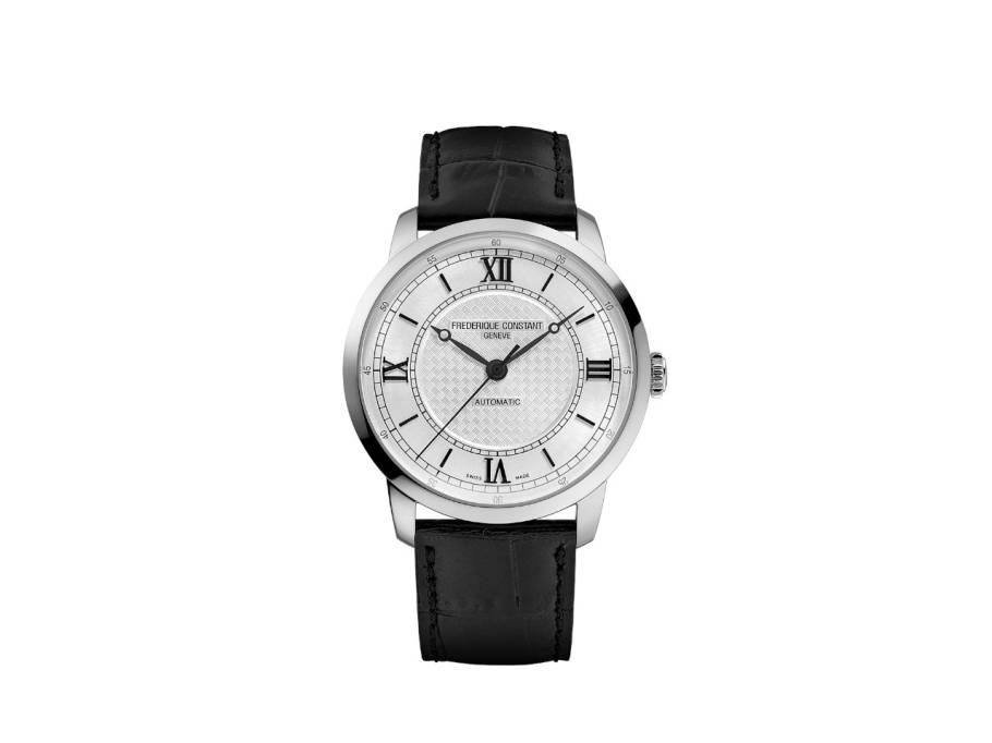 Classics Premiere Automatik Edelstahl 38,5mm weißes Zifferblatt schwarzes Lederband