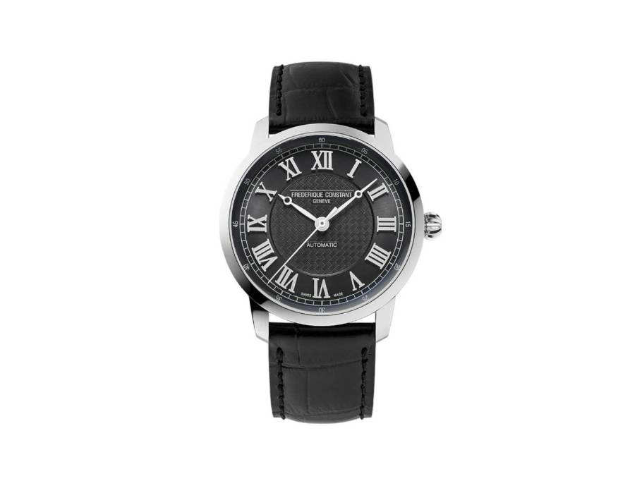 Classics Automatik Edelstahl 39mm schwarzes Zifferblatt schwarzes Lederband limitiert
