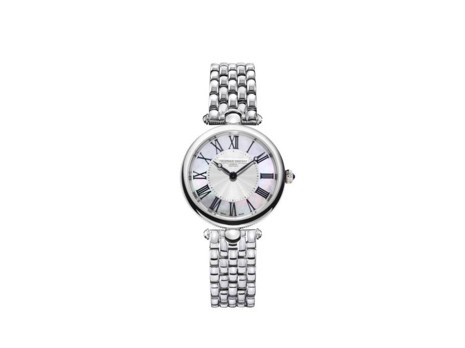 Classics Art Deco Round Edelstahl 30mm weißes Zifferblatt Metallband