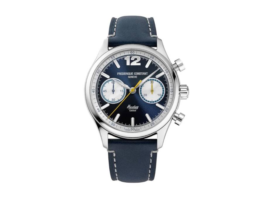 Vintage Rally Healey Automatik Edelstahl 40mm blaues Zifferblatt blaues Lederband limitiert