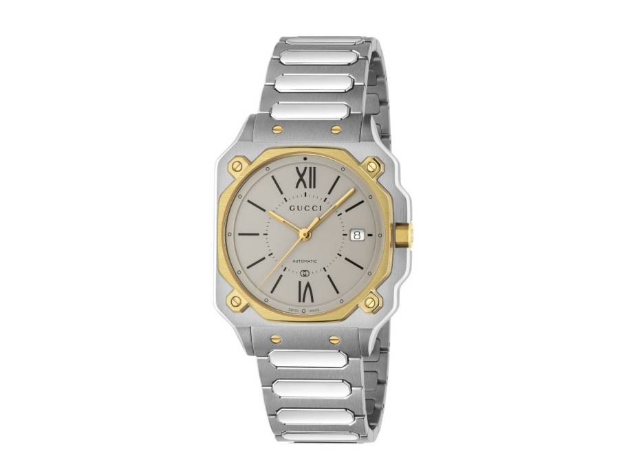 G-Flat Quarz Edelstahl 36mm silbernes Zifferblatt Metallband YA166403