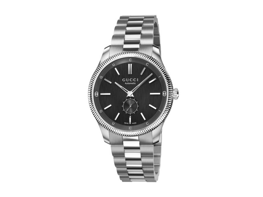 G-Timeless Automatik Edelstahl 40mm schwarzes Zifferblatt Metallband YA126388