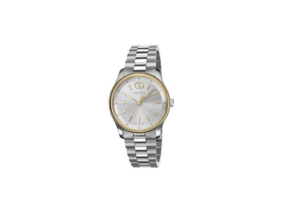 G-Timeless Quarz Edelstahl 29mm silberfarbenes Zifferblatt Metallband YA1265063