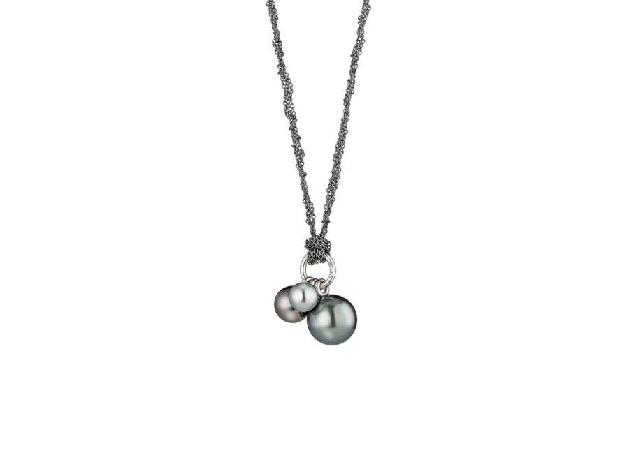 Melange Collier Weißgold mit Tahitiperlen