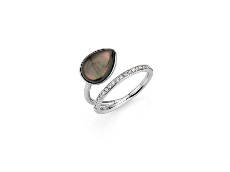 Melange Ring Weißgold mit Perlmutt