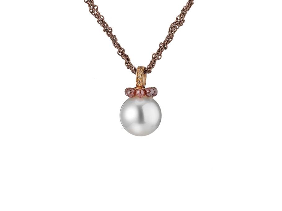  Rendezvous Collier Silber braun rhodiniert 
