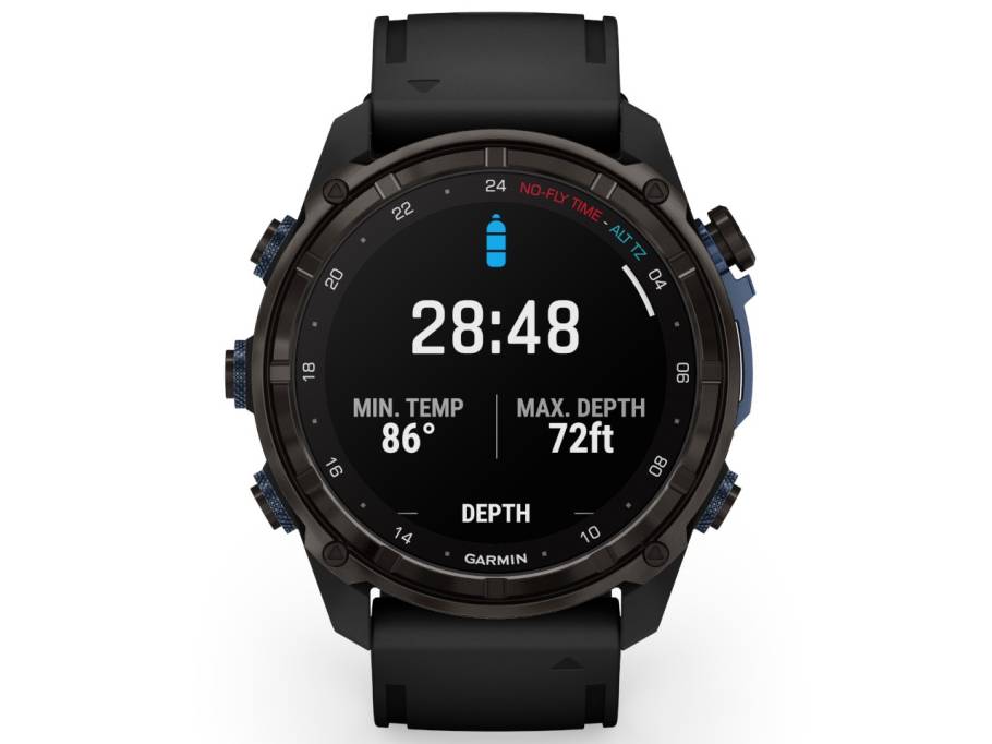 Descent Mk3i GPS-Tauchcomputer Edelstahl 51mm schwarzes Silikonband