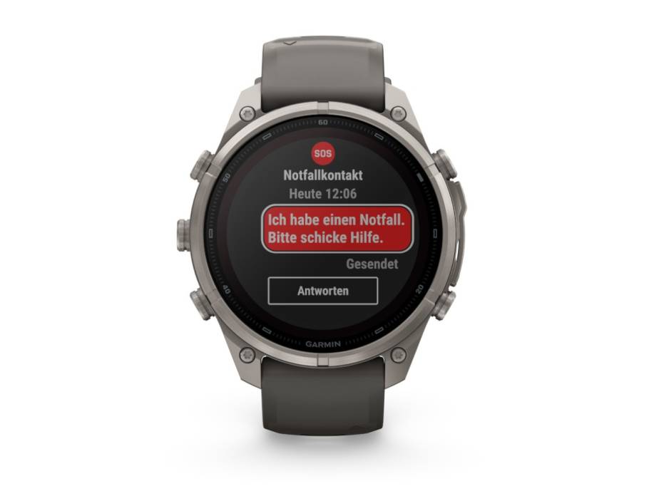 Fenix 9 Pro inReach Solar Titan 47mm digitales Display graues Silikonband