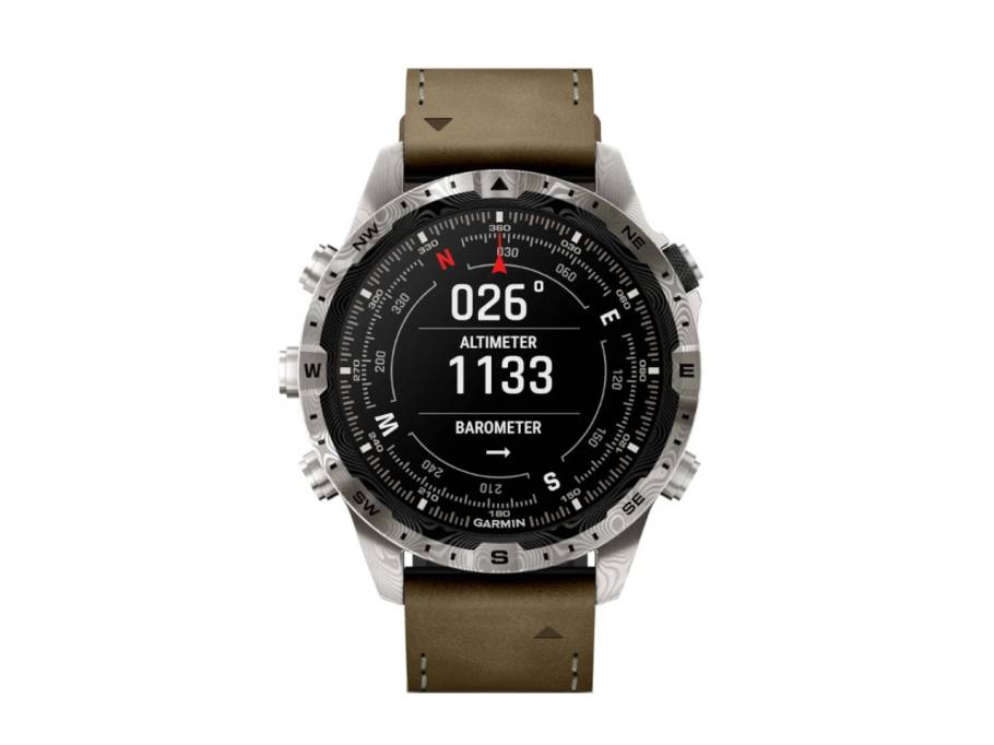     MARQ Adventurer Gen 2 Damascus Steel Edition digital Damaszenerstahl 46mm braunes Lederband