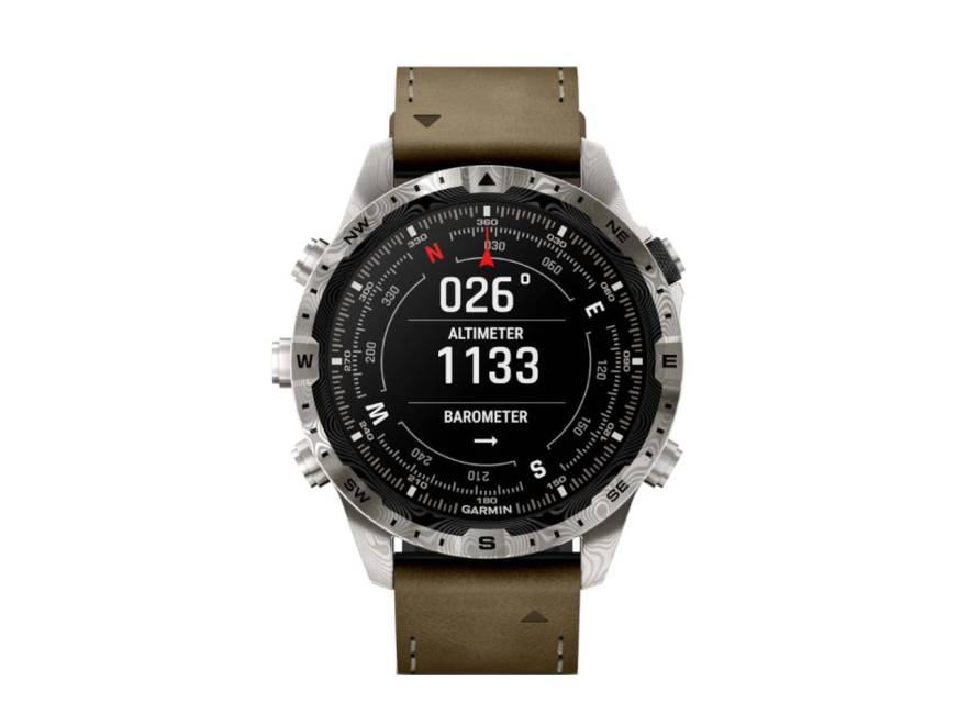 MARQ Adventurer Gen 2 Damascus Steel Edition digital Damaszenerstahl 46mm braunes Lederband