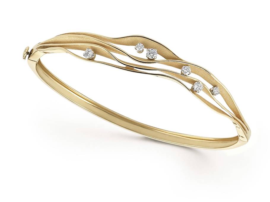 Dunes Armreif Yellow Sunrise Gold 4reihig mit Brillanten 0,350ct