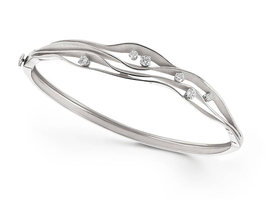 Dunes Armreif White Ice Gold 4reihig mit Brillanten 0,370ct