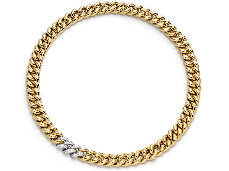 Altesse Collier Gelbgold 12mm Pavé