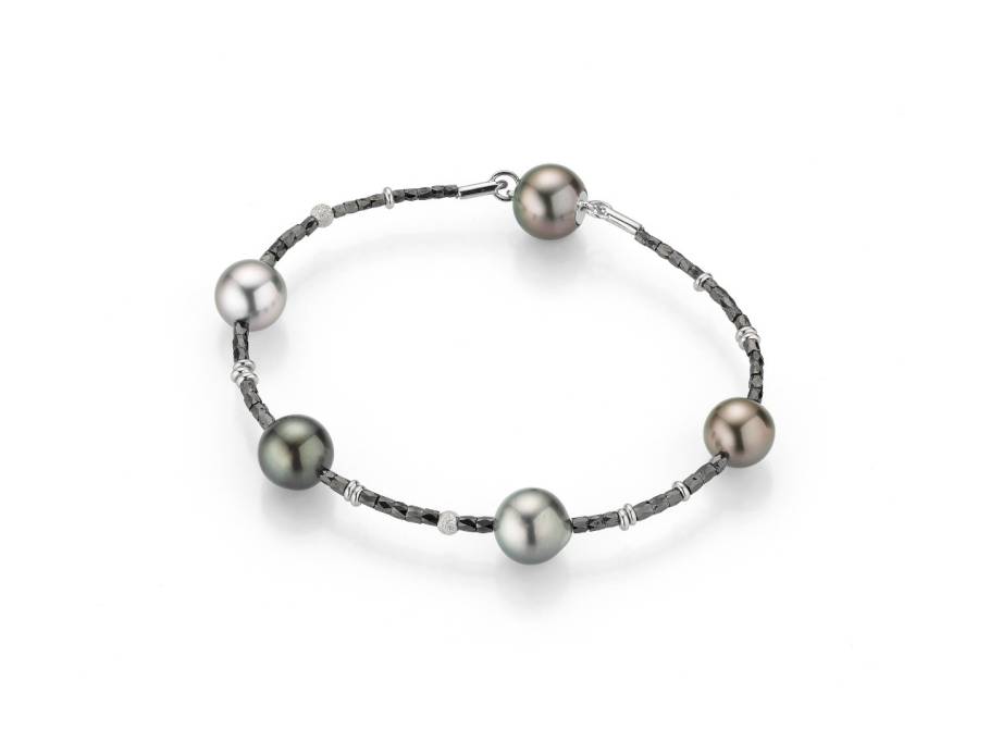 Castaway Armband Weißgold 18,5cm mit Tahitiperlen und Diamanten 4,895ct