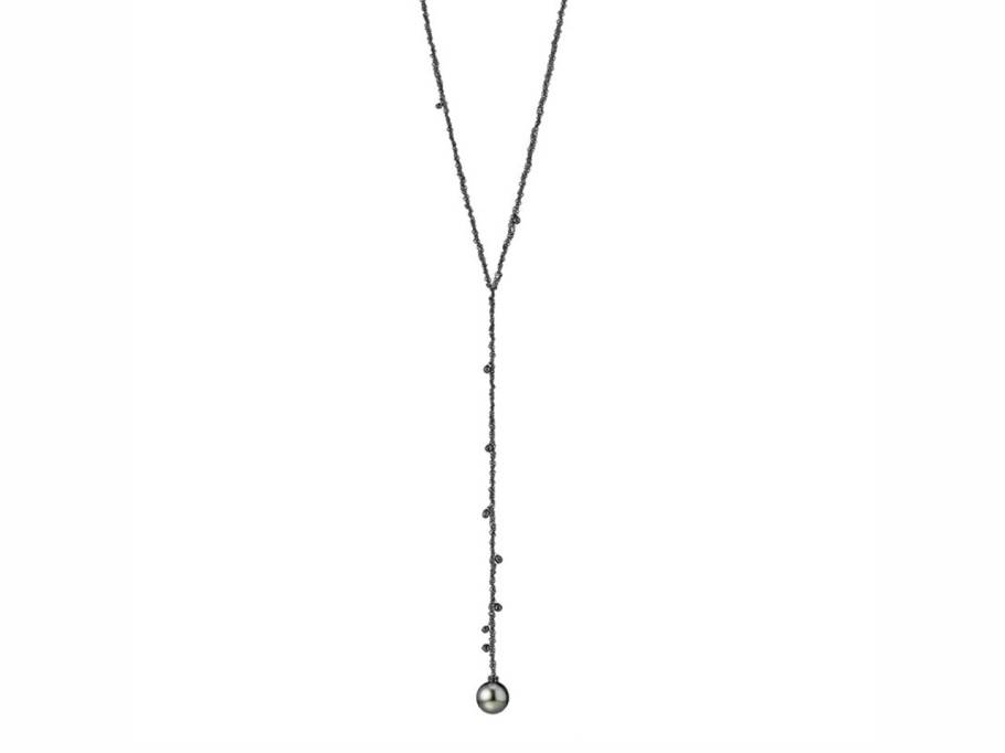 Rendezvous Collier Silber rhodiniert mit Tahitiperle und Diamanten
