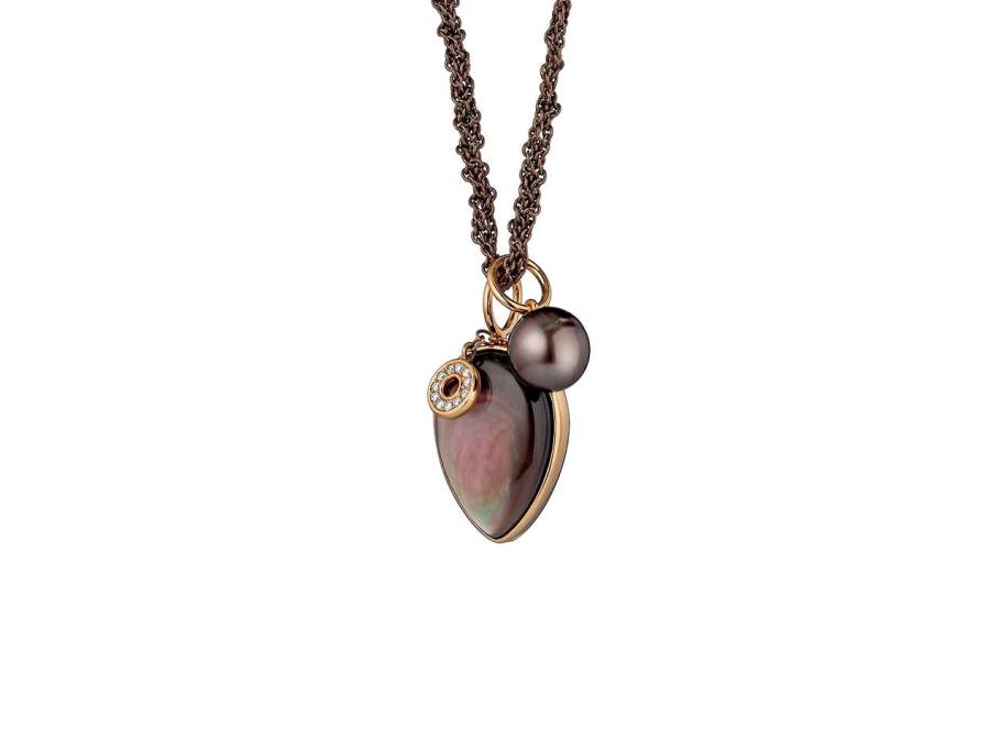 Melange Collier Rosegold mit Perlmutt