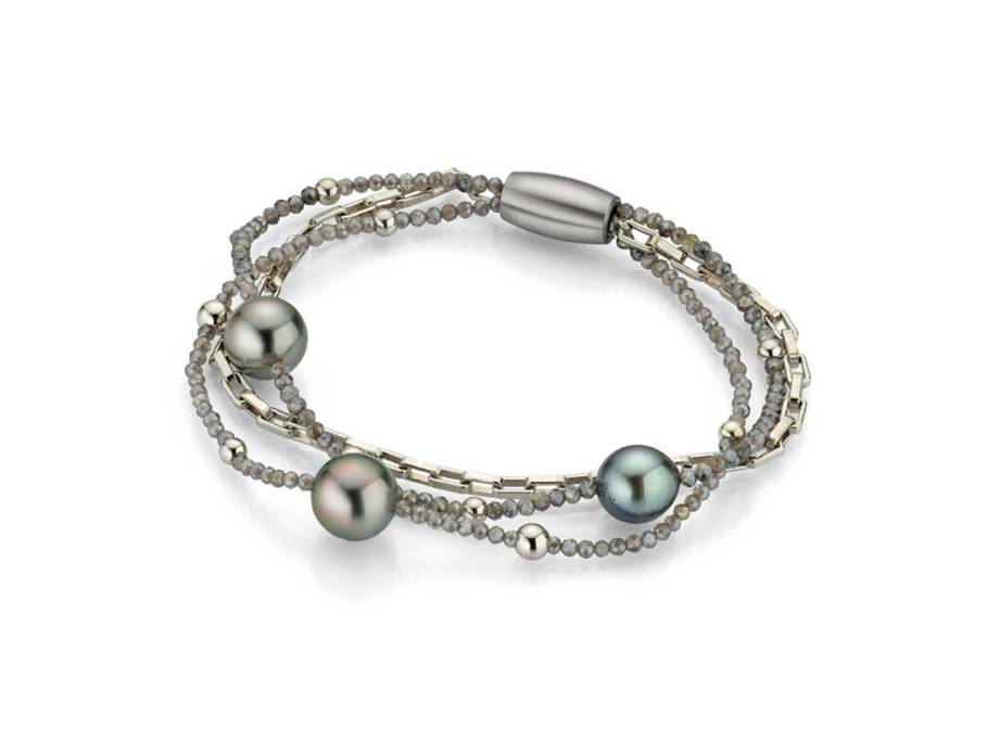 Urban Big Bang Armband Silber mit Zuchtperle und Mondstein