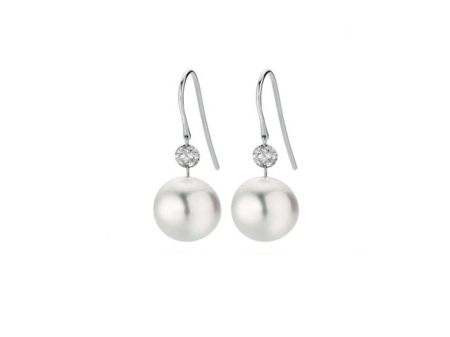 Castaway Ohrhänger Weißgold, Diamanten, Südseeperlen