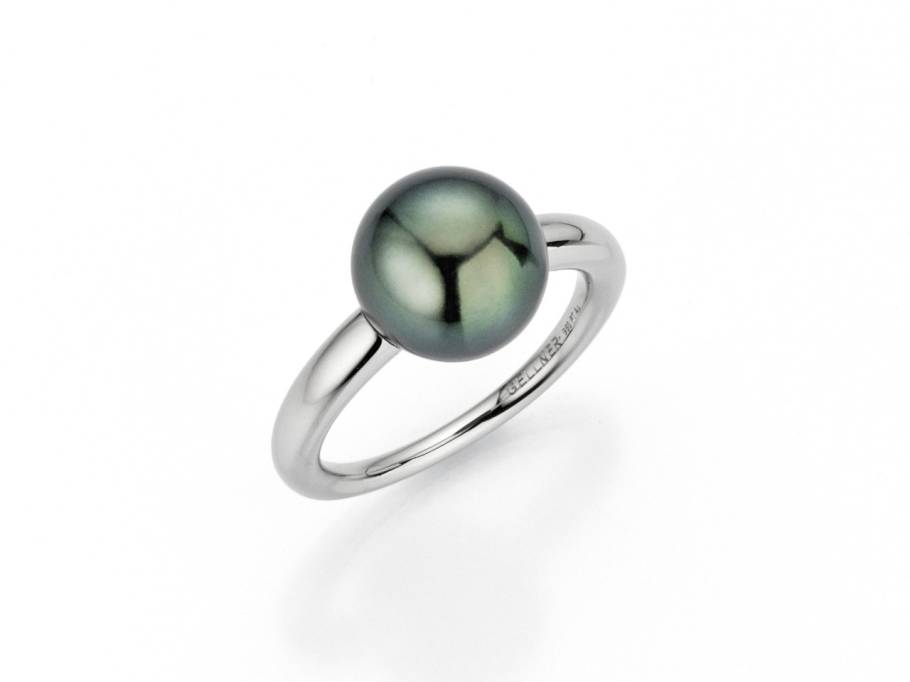 Modern Classics Ring Platin mit grüner Maruteaperle
