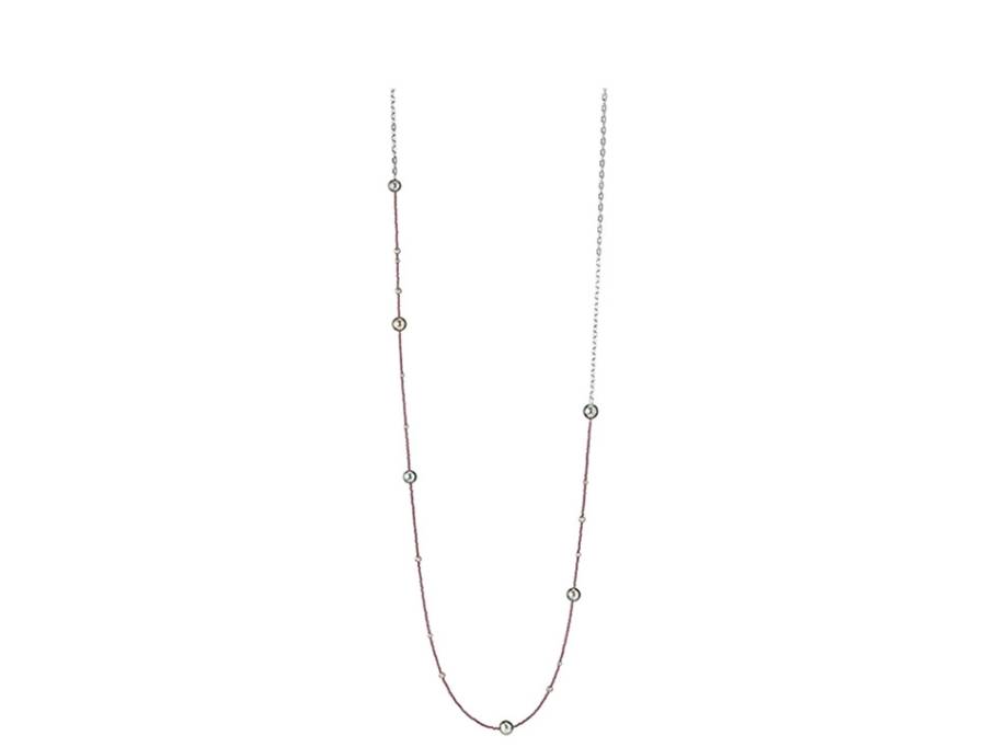 Urban Big Bang Collier Silber mit Zuchtperle und Rhodolit