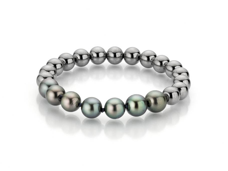 Urban Flex Armband Silber rhodiniert mit Tahitiperlen