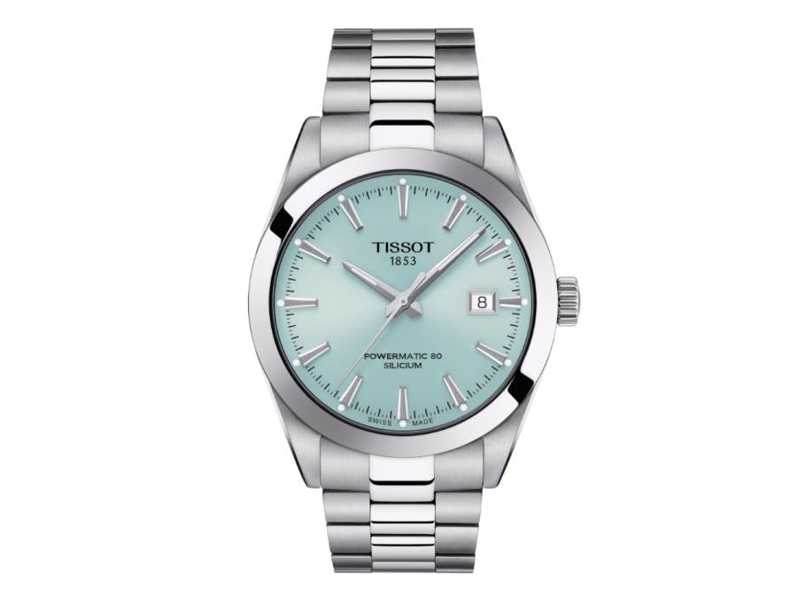   Gentleman Powermatic 80 Silicium Edelstahl 40mm eisblaues Zifferblatt Metallband