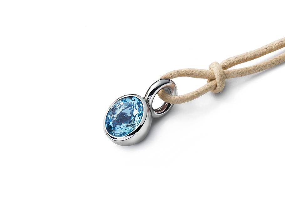 Anhänger Blub Platin mit Aquamarin 1,57ct 8mm
