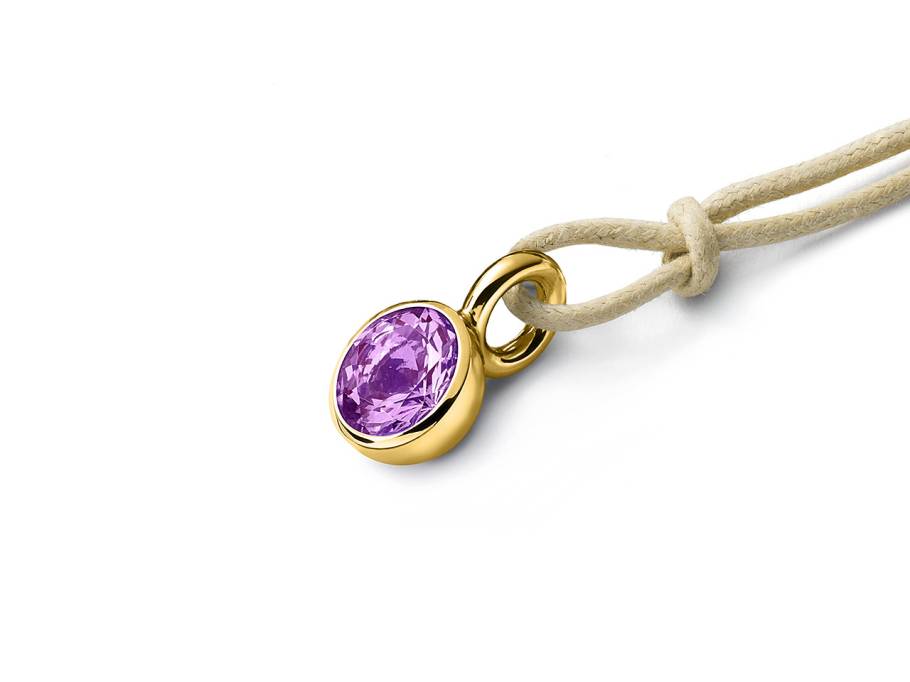 Anhänger Blub Gelbgold Amethyst 10mm 
