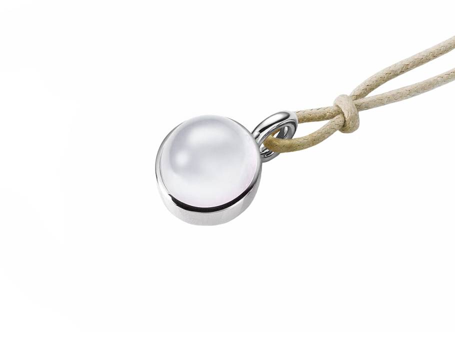 Anhänger Blub Platin mit weißem Mondstein 5,93ct 12mm