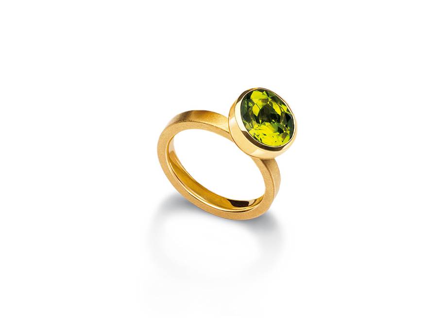 Ring Blub Gelbgold Peridot 10mm