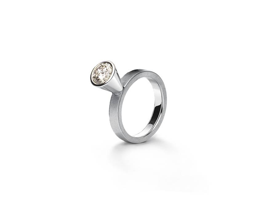 Ring Mini Mini Platin mit Brillant 5mm