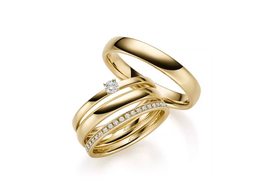 Trauring Paar Nr. 29 Gelbgold mit Brillanten 0,190ct