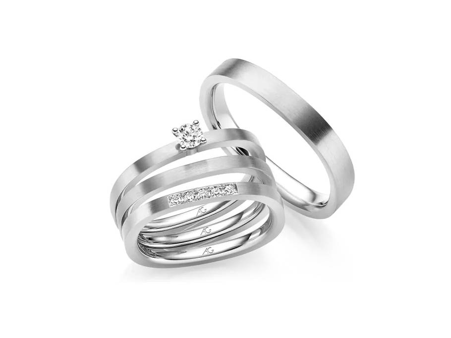 Trauring Paar Nr. 32 Platin mit Brillanten 0,200ct