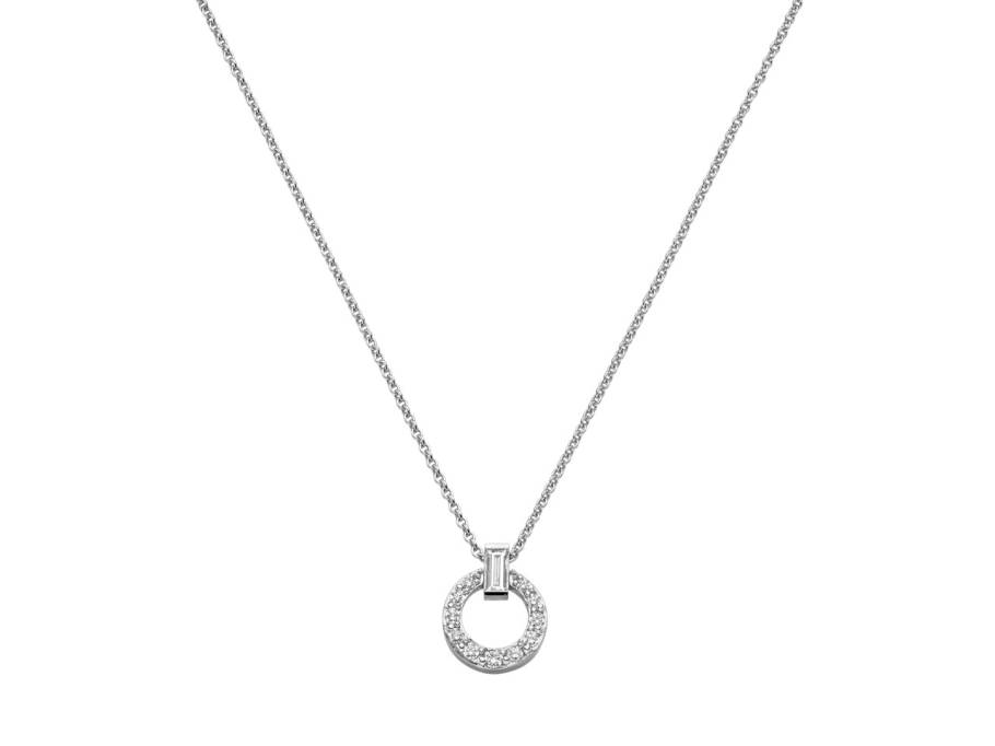Panta Rhei Kette mit Anhänger Weißgold 45cm mit Brillanten 0,140ct