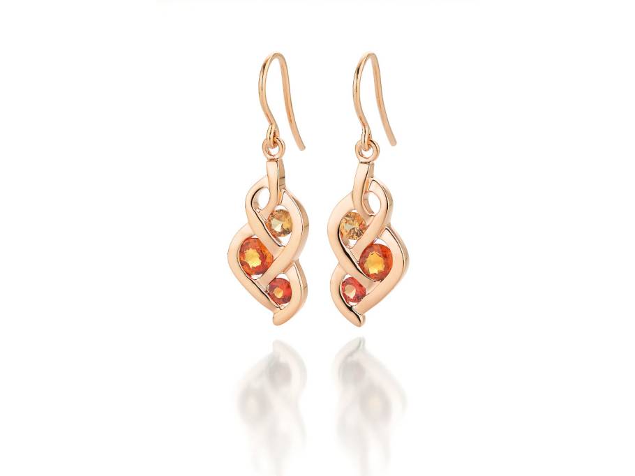 Fleur Ohrhänger Rotgold mit farbigen Saphiren 1,90ct