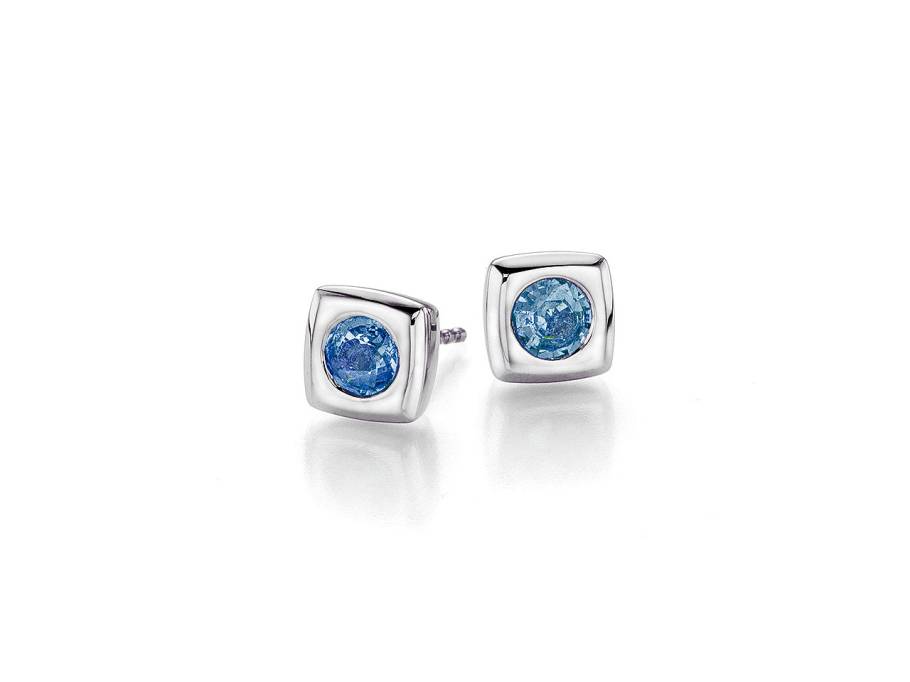 Tango Ohrstecker Weißgold mit blauen Saphiren 1,36ct