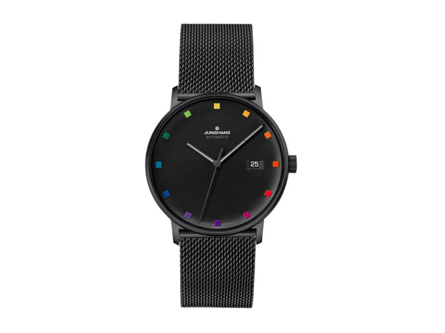 FORM Quarz Edelstahl Schwarz-PVD 39mm schwarzes Zifferblatt Metallband