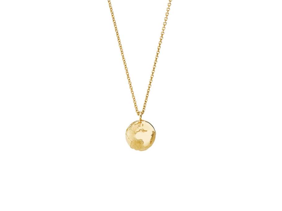 Meine Welt: Individuelle Weltkugel mit Ihren Lieblingszielen in Gelbgold  8mm