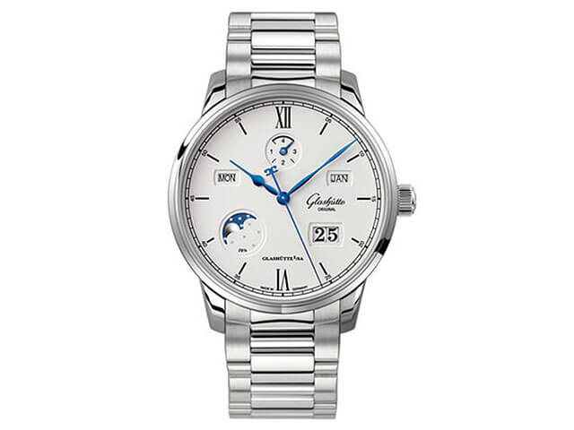 Senator Excellence Ewiger Kalender Automatik Edelstahl 42mm silberfarbenes Zifferblatt Metallband