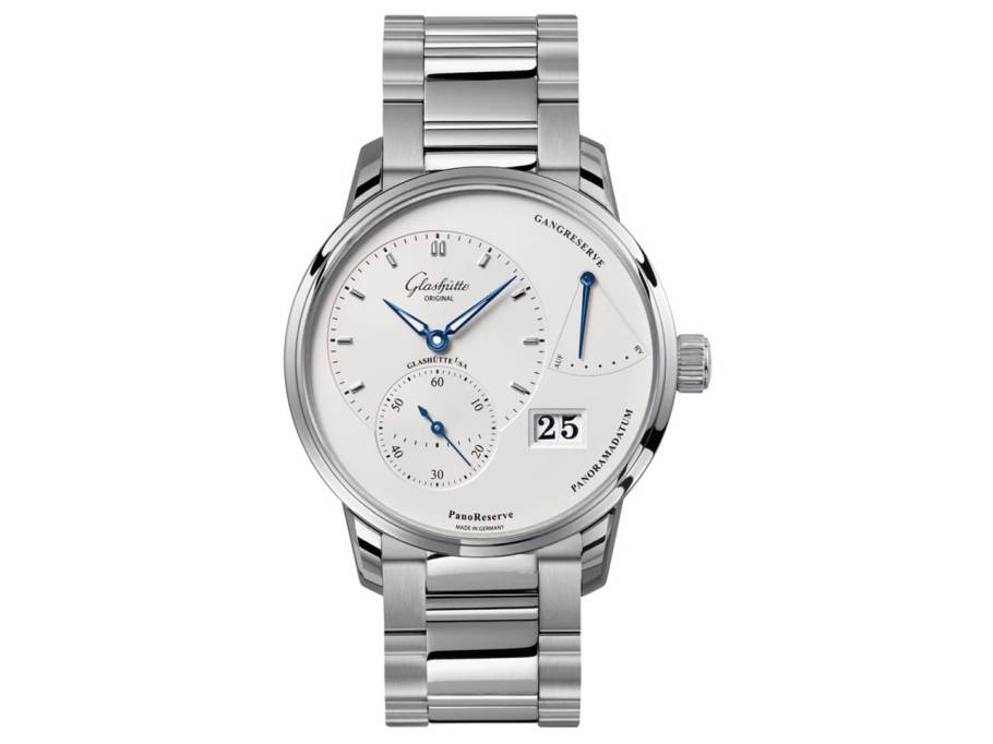 PanoReserve Herrenuhr Edelstahl silber Metallband
